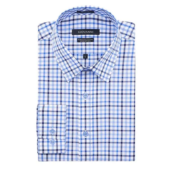 Áo Sơ Mi Dài Tay Nam Giovanni GLS0277-1OB Kẻ Caro Màu Xanh Size XL