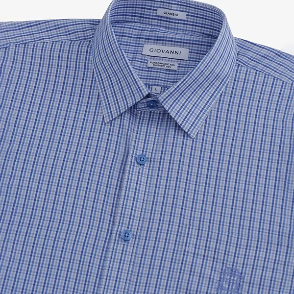 Áo Sơ Mi Dài Tay Nam Giovanni GLS0323-1OB Kẻ Caro Màu Xanh Da Trời Size XL - Thời trang - Vua Hàng Hiệu