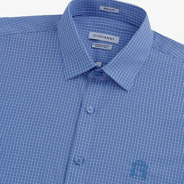 Áo Sơ Mi Dài Tay Nam Giovanni GLS0328-1OB Kẻ Caro Màu Xanh Da Trời Size M - Thời trang - Vua Hàng Hiệu