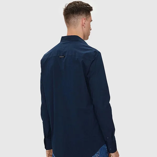 Áo Sơ Mi Dài Tay Nam Tommy Hilfiger Men's Regular Fit Stretch Cotton Shirt DM0DM19519 475010_101 Màu Xanh Than Size L - Thời trang - Vua Hàng Hiệu