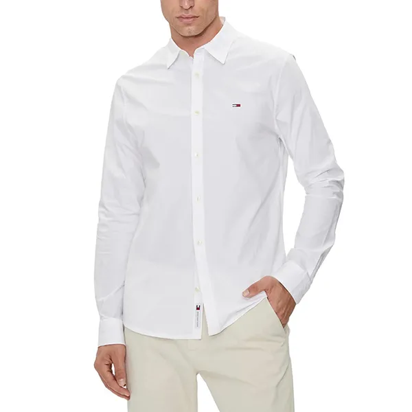 Áo Sơ Mi Dài Tay Nam Tommy Hilfiger Slim Fit Shirt DM0DM19519 475009_97 Màu Trắng Size L