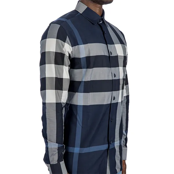 Áo Sơ Mi Nam Burberry Check Cotton Shirt 8071536 Kẻ Xanh Navy Size S - Thời trang - Vua Hàng Hiệu