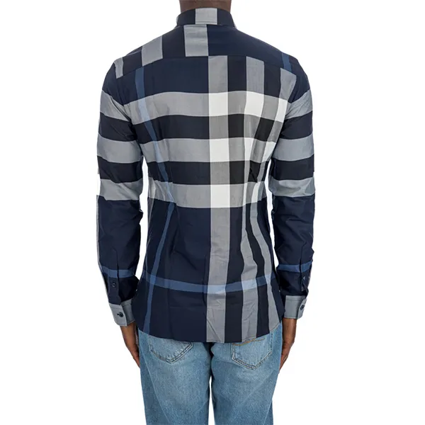 Áo Sơ Mi Nam Burberry Check Cotton Shirt 8071536 Kẻ Xanh Navy Size S - Thời trang - Vua Hàng Hiệu