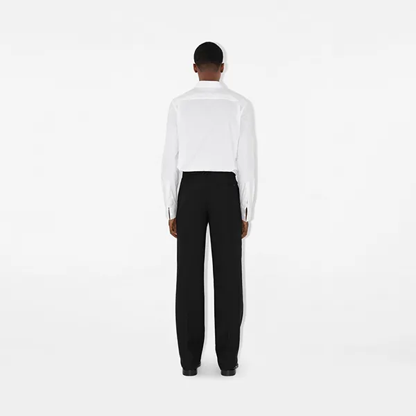 Áo Sơ Mi Nam Burberry Stretch Cotton Shirtprice Long-Sleeved Shirt 80714651 Màu Trắng Size S