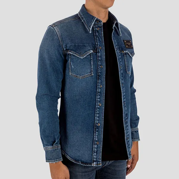Áo Sơ Mi Nam Dolce & Gabbana D&G In Blue Denim - G5JS8D G8FS2 S9001 Màu Xanh Navy Size 46