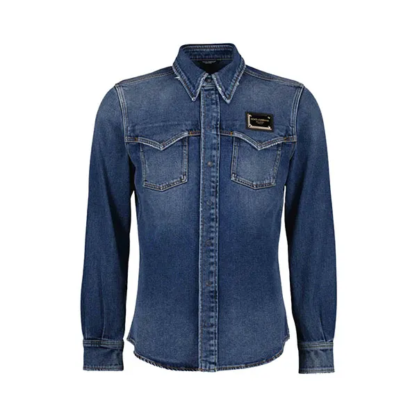 Áo Sơ Mi Nam Dolce & Gabbana D&G In Blue Denim - G5JS8D G8FS2 S9001 Màu Xanh Navy Size 46