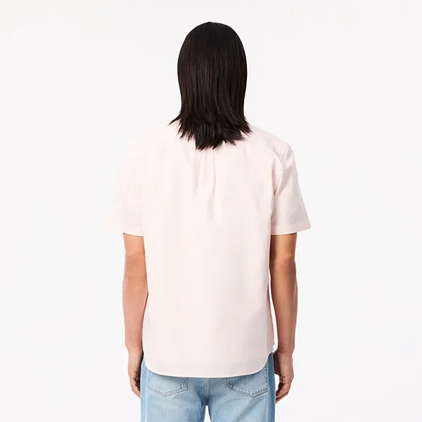 Áo Sơ Mi Nam Lacoste Regular Fit Short Sleeve Oxford Shirt CH5624 99P Light Pink Màu Hồng Nhạt Size 39