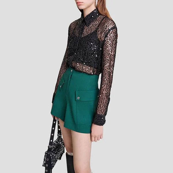 Áo Sơ Mi Nữ Maje Black - MFPCM00495 Màu Đen Size 2
