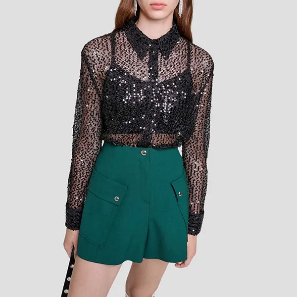 Áo Sơ Mi Nữ Maje Black - MFPCM00495 Màu Đen Size 2