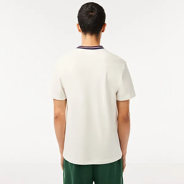 Áo Thun Nam Lacoste Color Blocking Ribbed Neckline TH6345 53N 70V TShirt Màu Trắng Size 4 - Thời trang - Vua Hàng Hiệu