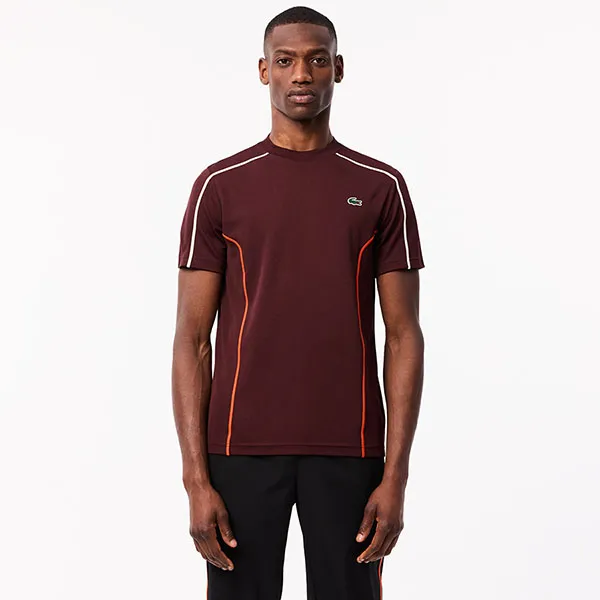 Áo Thun Nam Lacoste Ultra Dry Piqué Tennis TH7545 51 BZD TShirt Màu Đỏ Đô Size 3
