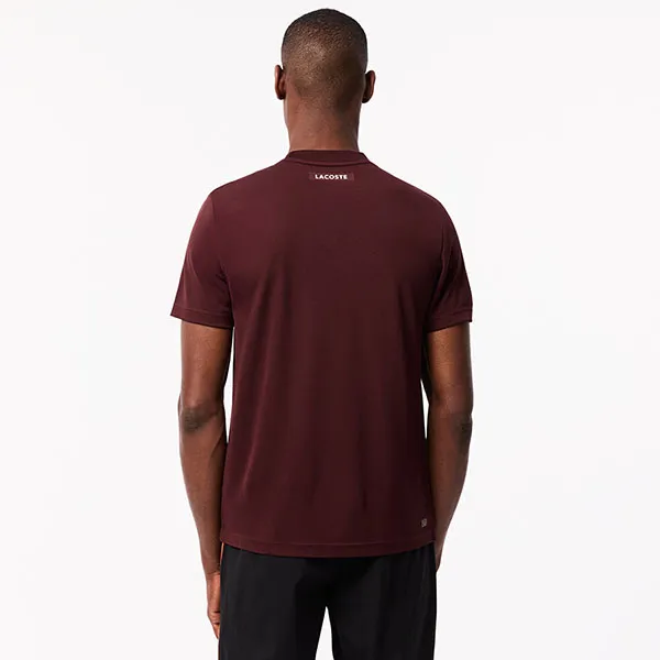 Áo Thun Nam Lacoste Ultra Dry Piqué Tennis TH7545 51 BZD TShirt Màu Đỏ Đô Size 3