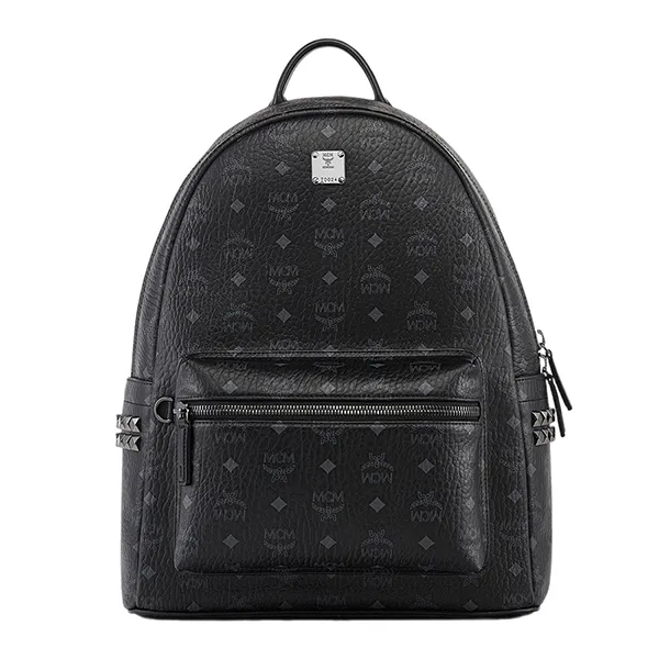 Balo MCM Stark Side Studs Backpack In Visetos Màu Đen