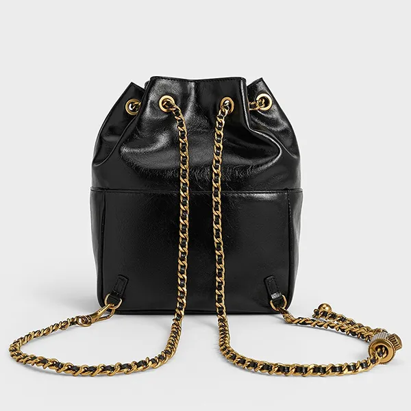 Balo Nữ Charles & Keith CNK Donna Crinkle-Effect Backpack Black CK2-60271530 Màu Đen
