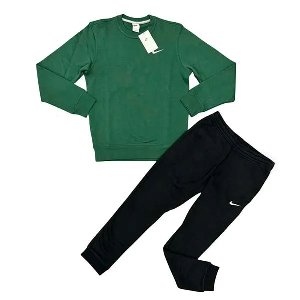 Bộ Quần Áo Nỉ Nam Nike Men's Sweatshirt Màu Xanh Lá/Đen Size S