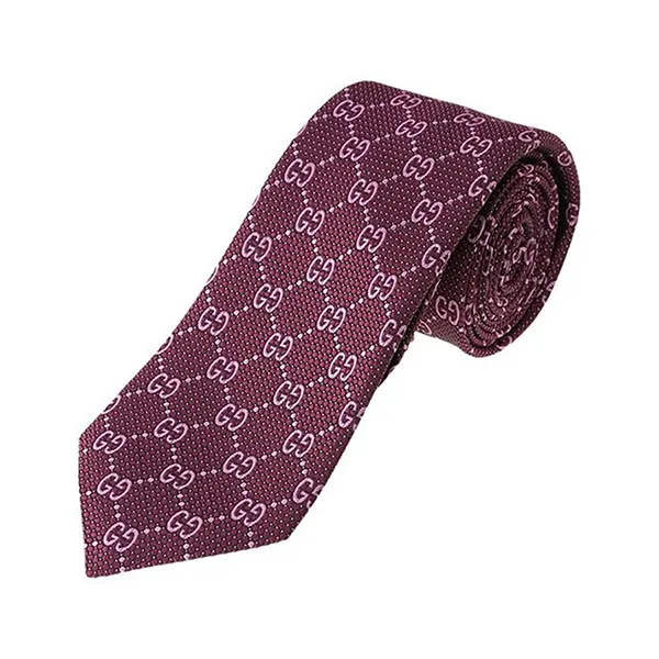 Cà Vạt Gucci GG Pattern Silk Tie Purple 408865 4E002 5272 Màu Tím