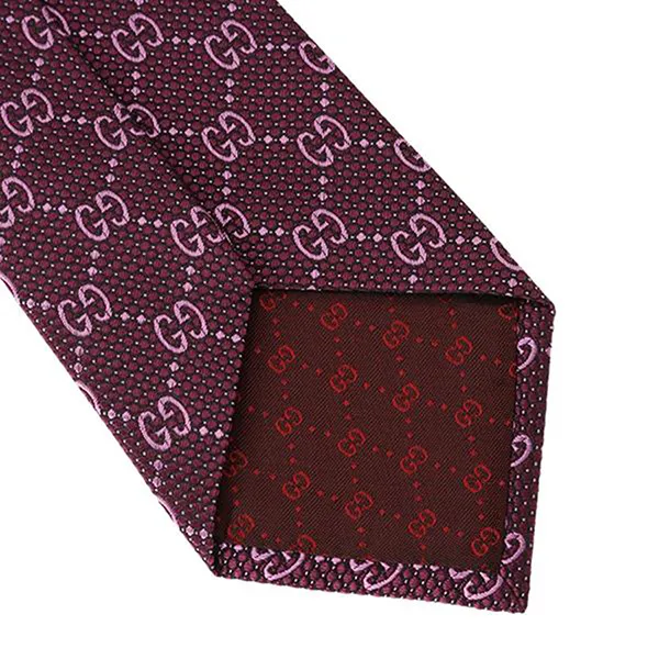 Cà Vạt Gucci GG Pattern Silk Tie Purple 408865 4E002 5272 Màu Tím