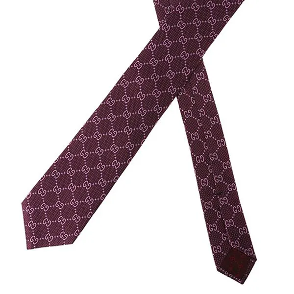 Cà Vạt Gucci GG Pattern Silk Tie Purple 408865 4E002 5272 Màu Tím