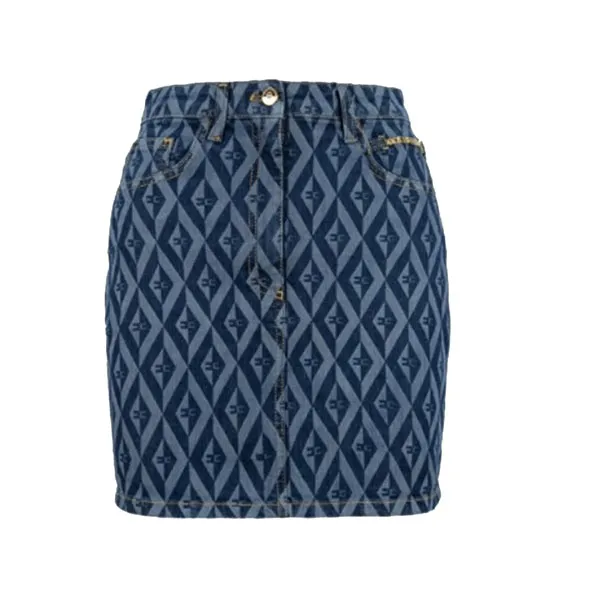 Chân Váy Nữ Elisabetta Franchi In Blue Denim - GJ23D36E2 104 B Màu Xanh Size 40