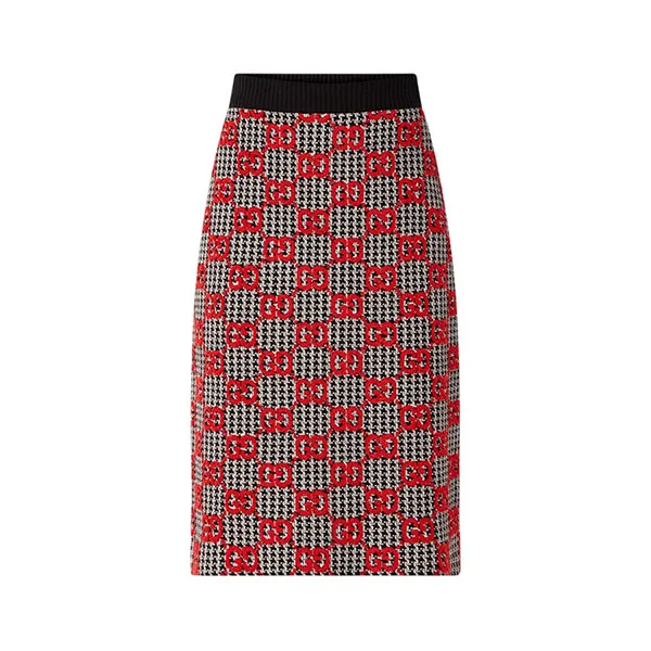 Chân Váy Nữ Gucci With GG Monogram Logo - 731011XKCM8 1040 Màu Đỏ Size S - Thời trang - Vua Hàng Hiệu