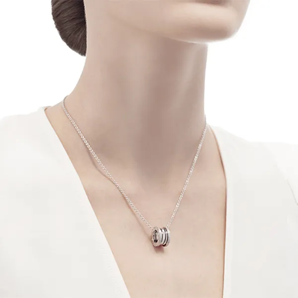 Dây Chuyền Nữ Jewery Luxury B.ZERO1 Necklace With 18K White Gold Chain Pavé Diamonds Màu Bạc - Trang sức - Vua Hàng Hiệu