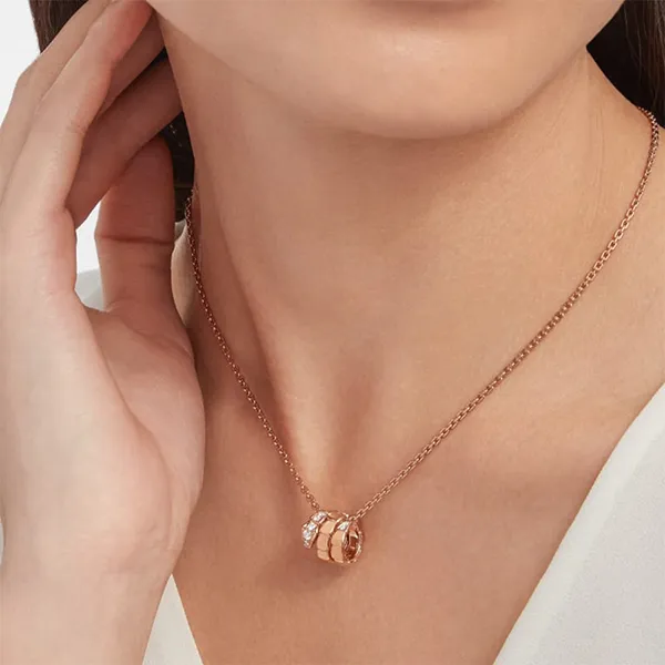 Dây Chuyền Jewery Luxury Serpenti Viper Necklace In 18K Rose Gold With Diamonds Màu Vàng Hồng - Trang sức - Vua Hàng Hiệu