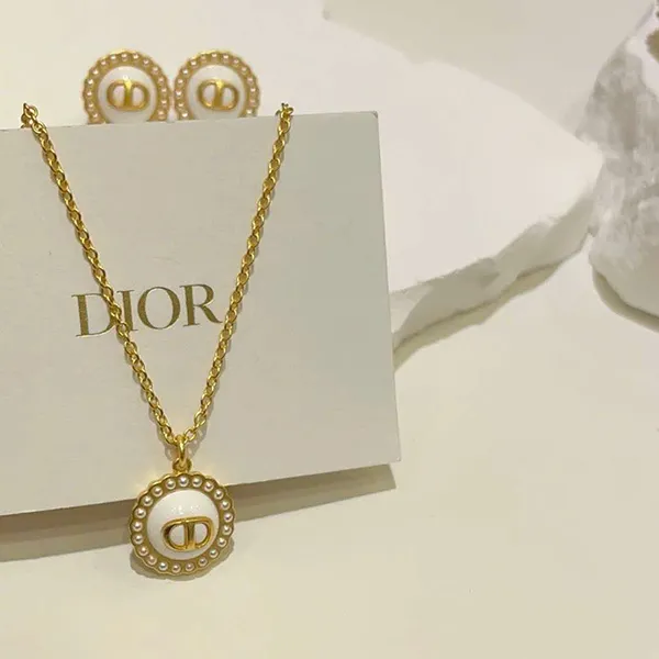 Dây Chuyền Nữ Dior Necklace For Petit CD Gold/White N2636WOMVE D26E Màu Vàng Trắng - Trang sức - Vua Hàng Hiệu