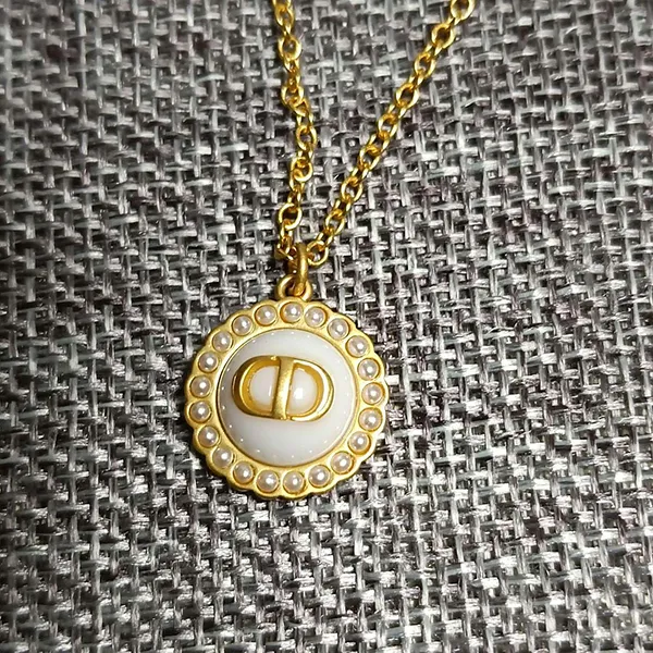 Dây Chuyền Nữ Dior Necklace For Petit CD Gold/White N2636WOMVE D26E Màu Vàng Trắng - Trang sức - Vua Hàng Hiệu
