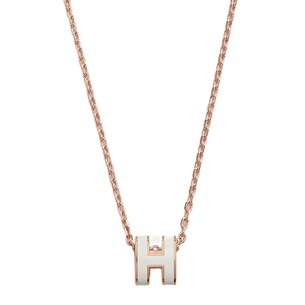 Dây Chuyền Nữ Hermès Mini Pop H Pendant H147992FO49 Blanc Màu Trắng/ Vàng Hồng - Trang sức - Vua Hàng Hiệu