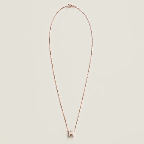 Dây Chuyền Nữ Hermès Mini Pop H Pendant H147992FO49 Blanc Màu Trắng/ Vàng Hồng - Trang sức - Vua Hàng Hiệu