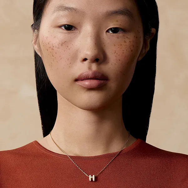 Dây Chuyền Nữ Hermès Mini Pop H Pendant H147992FO49 Blanc Màu Trắng/ Vàng Hồng - Trang sức - Vua Hàng Hiệu