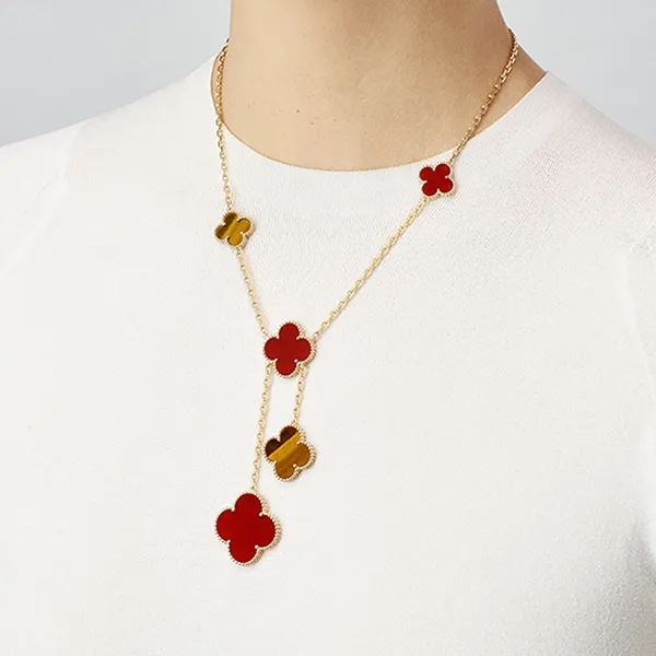 Dây Chuyền Nữ Jewery Luxury Magic Alhambra Necklace, 6 Motifas VCARN5JP00 Màu Vàng Đỏ - Trang sức - Vua Hàng Hiệu