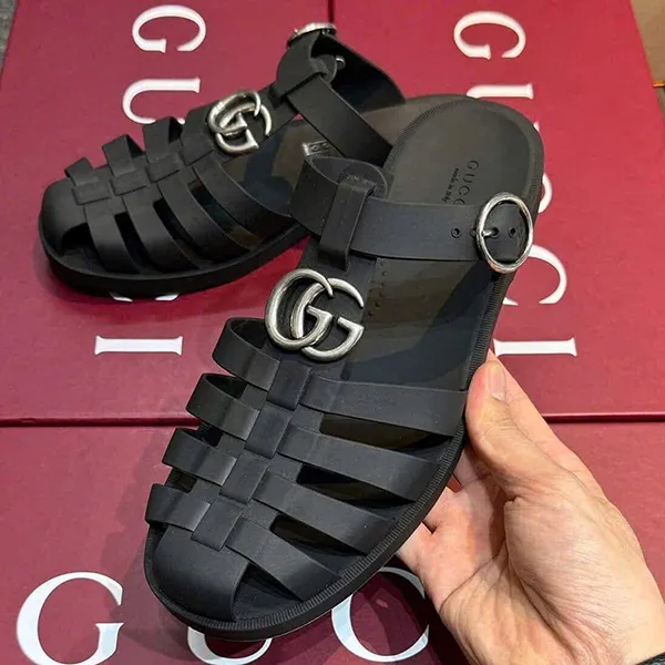 Dép Sandal Nam Gucci GG 812582 J8700 1000 Màu Đen Size 6