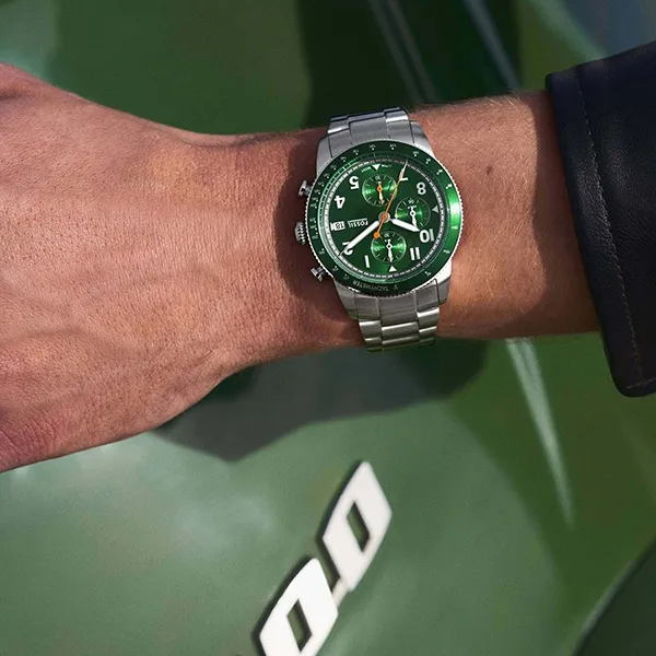 Đồng Hồ Nam Fossil Sport Tourer 42mm FS6048 Màu Bạc Xanh