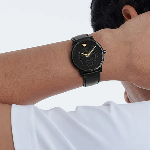 Đồng Hồ Nam Movado Classic Museum Watch 40mm 0607586 Màu Đen