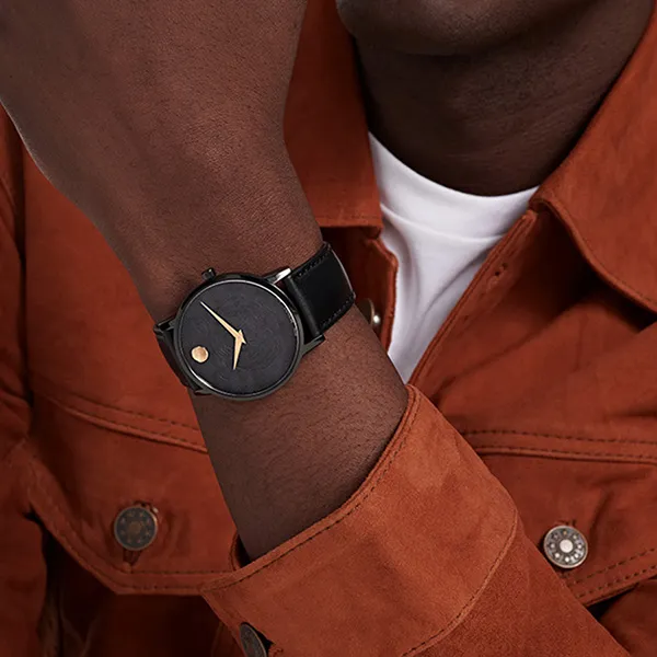 Đồng Hồ Nam Movado Classic Museum Watch 40mm 0607586 Màu Đen