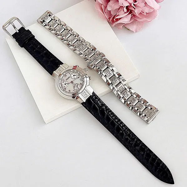 Đồng Hồ Nữ Fendi Zucca Chronograph Dial Màu Bạc (Tặng Kèm Dây Da) - Đồng hồ - Vua Hàng Hiệu
