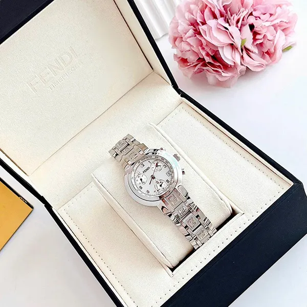 Đồng Hồ Nữ Fendi Zucca Chronograph Dial Màu Bạc (Tặng Kèm Dây Da) - Đồng hồ - Vua Hàng Hiệu