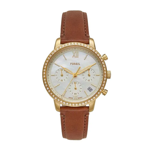 Đồng Hồ Nữ Fossil Neutra Chronograph 36mm ES5278 Màu Nâu Trắng