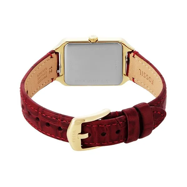 Đồng Hồ Nữ Fossil Raquel Leather Straps ES5383 Màu Đỏ Phối Vàng