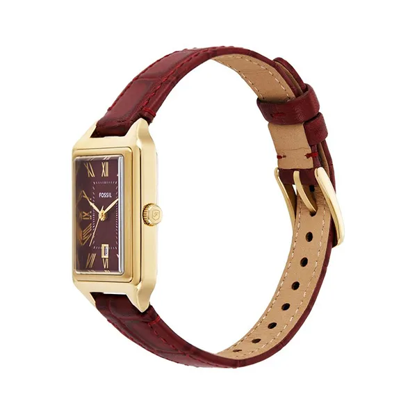 Đồng Hồ Nữ Fossil Raquel Leather Straps ES5383 Màu Đỏ Phối Vàng