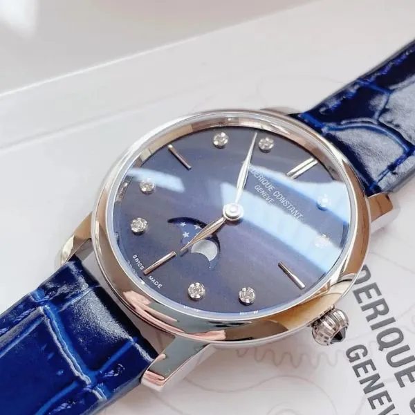 Đồng Hồ Nữ Frederique Constant Classics Moonphase FC-206MPND1S6 Màu Xanh Navy - Đồng hồ - Vua Hàng Hiệu