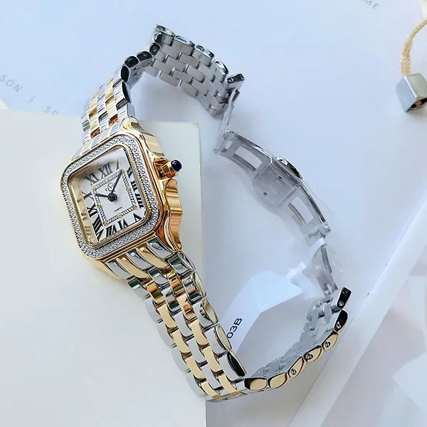 Đồng Hồ Nữ GV2 By Gevril Milan Diamond Swiss Quartz Watch 12103B Màu Bạc Phối Vàng