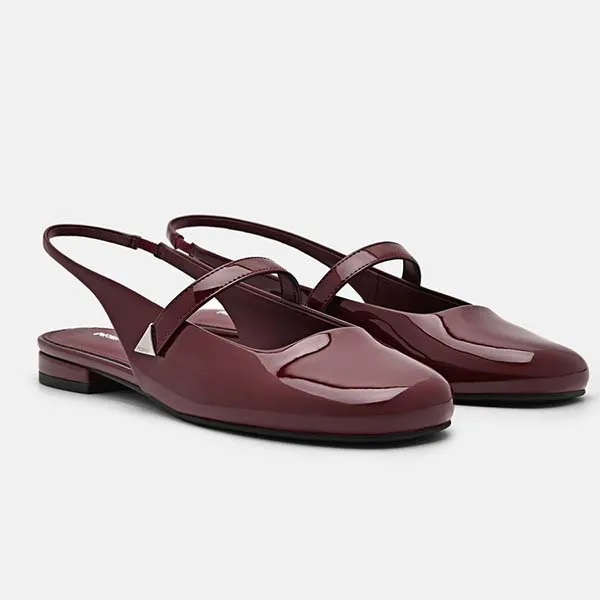 Giày Bệt Nữ Pedro Tria Slingback Mules PW1-66760025 Wine Màu Đỏ Size 36