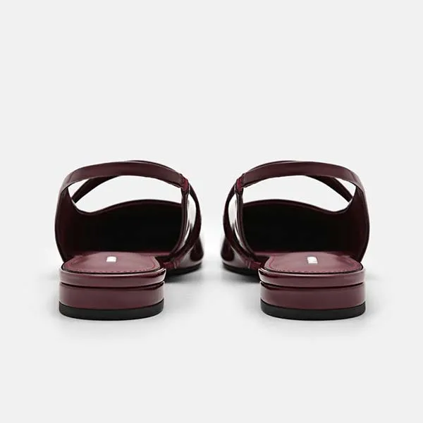 Giày Bệt Nữ Pedro Tria Slingback Mules PW1-66760025 Wine Màu Đỏ Size 36