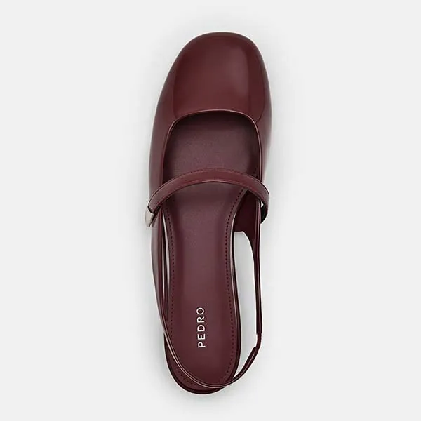 Giày Bệt Nữ Pedro Tria Slingback Mules PW1-66760025 Wine Màu Đỏ Size 36