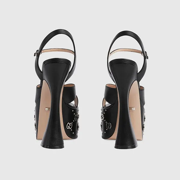 Giày Cao Gót Nữ Gucci Sandal With Interlocking G Studs 719843 C9D00 1000 Màu Đen - Giày - Vua Hàng Hiệu