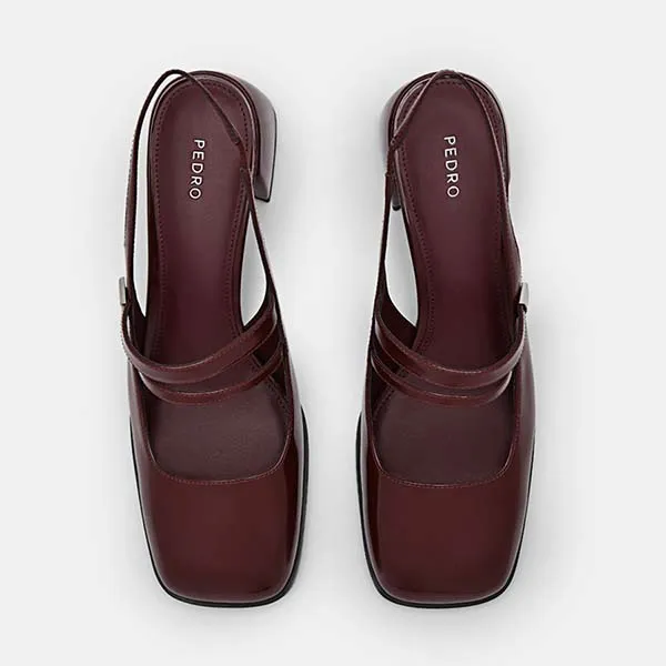 Giày Cao Gót Nữ Pedro Tria Heel Pumps PW1-25580393 Wine Màu Đỏ Size 37