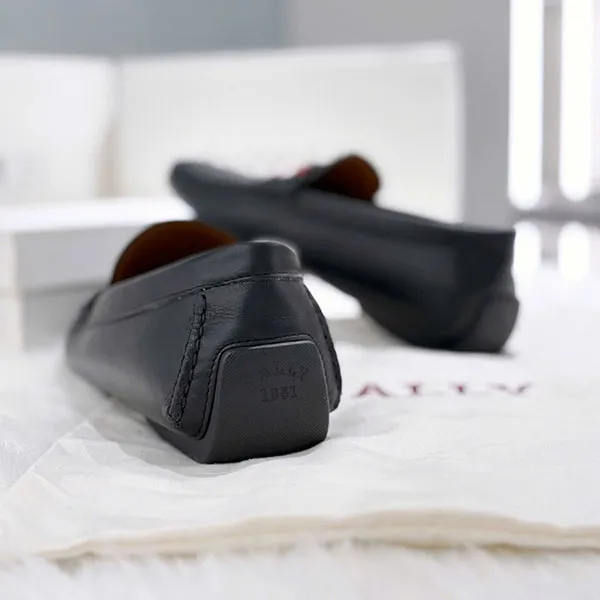 Giày Lười Bally Wiliam Black Sheep Plain MSD041 CP025 U901 Màu Đen Size 6.5
