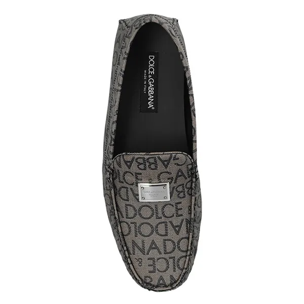 Giày Lười Nam Dolce & Gabbana D&G Printed Jacquard Loafers Shoes A50597 Màu Xám Size 41 - Giày - Vua Hàng Hiệu